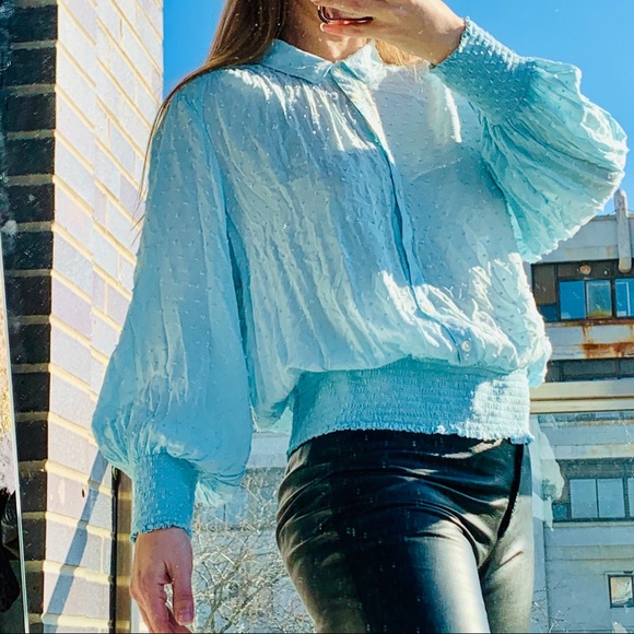 Anthropologie Maeve Turquoise Dramatic Bell Sleeve - Picture 15 of 16